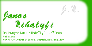 janos mihalyfi business card